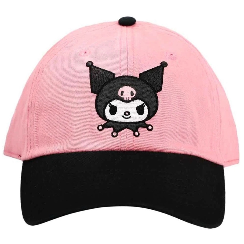 Sanrio Kuromi Embroidered Pink & Black Baseball Cap - Adjustable - Pre-owned